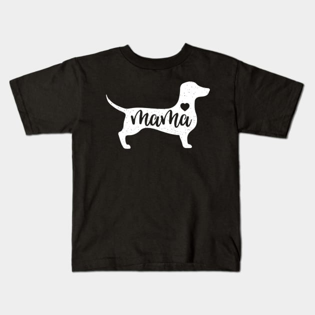 Dachshund Mama Love Heart Kids T-Shirt by Xamgi